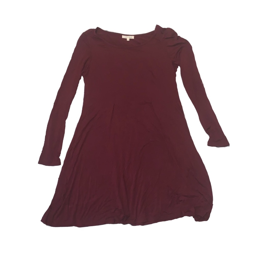 Vestique burgundy long sleeve swing dress